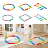 Maxbell Kids Balance Beams Training Toy Sports Toy Indoor and Outdoor Balance Blocks 8Pcs Rainbow