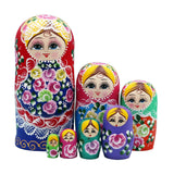 Maxbell 7 Pieces Nesting Doll Wood Stacking Nested Set for Gift Room Home Decoration blue