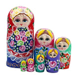 Maxbell 7 Pieces Nesting Doll Wood Stacking Nested Set for Gift Room Home Decoration blue