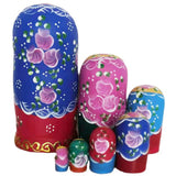 Maxbell 7 Pieces Nesting Doll Wood Stacking Nested Set for Gift Room Home Decoration red