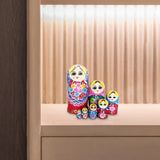Maxbell 7 Pieces Nesting Doll Wood Stacking Nested Set for Gift Room Home Decoration red