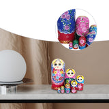 Maxbell 7 Pieces Nesting Doll Wood Stacking Nested Set for Gift Room Home Decoration red
