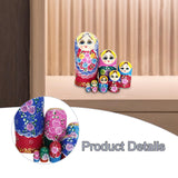 Maxbell 7 Pieces Nesting Doll Wood Stacking Nested Set for Gift Room Home Decoration red