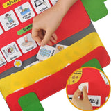 Maxbell Visual Schedule Pocket Chart Calendar with Designed Cards Learning Materials