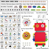 Maxbell Visual Schedule Pocket Chart Calendar with Designed Cards Learning Materials