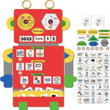 Maxbell Visual Schedule Pocket Chart Calendar with Designed Cards Learning Materials