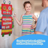 Maxbell Visual Schedule Pocket Chart Calendar with Designed Cards Learning Materials
