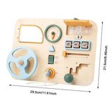Maxbell Car Driving Steering Wheel Toy Wooden Busy Board Toy for Kids for Home Plane