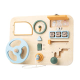 Maxbell Car Driving Steering Wheel Toy Wooden Busy Board Toy for Kids for Home Plane