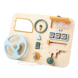 Maxbell Car Driving Steering Wheel Toy Wooden Busy Board Toy for Kids for Home Plane