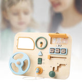 Maxbell Car Driving Steering Wheel Toy Wooden Busy Board Toy for Kids for Home Plane