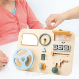 Maxbell Car Driving Steering Wheel Toy Wooden Busy Board Toy for Kids for Home Plane