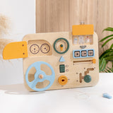 Maxbell Car Driving Steering Wheel Toy Wooden Busy Board Toy for Kids for Home Plane