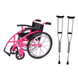 Maxbell Crutchs Wheelchair Models Experiment Stem Projects Toy Doll House Accessories Pink