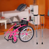 Maxbell Crutchs Wheelchair Models Experiment Stem Projects Toy Doll House Accessories Pink