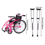 Maxbell Crutchs Wheelchair Models Experiment Stem Projects Toy Doll House Accessories Pink