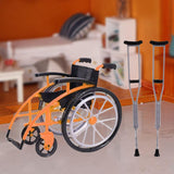 Maxbell Crutchs Wheelchair Models Experiment Stem Projects Toy Doll House Accessories Orange