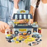 Maxbell Pretend Play BBQ Cart Toy Set Birthday Gift Toddlers Role Play Barbecue Game