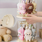 Maxbell Rotating Clear Display Case for Keychains for Showcase Collectibles Tabletop 1pcs