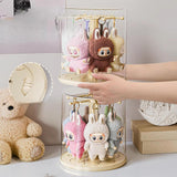 Maxbell Rotating Clear Display Case for Keychains for Showcase Collectibles Tabletop 1pcs