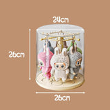 Maxbell Rotating Clear Display Case for Keychains for Showcase Collectibles Tabletop 1pcs