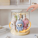 Maxbell Rotating Clear Display Case for Keychains for Showcase Collectibles Tabletop 1pcs
