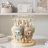 Maxbell Rotating Clear Display Case for Keychains for Showcase Collectibles Tabletop 1pcs