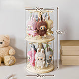 Maxbell Rotating Clear Display Case for Keychains for Showcase Collectibles Tabletop 2pcs