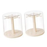 Maxbell Rotating Clear Display Case for Keychains for Showcase Collectibles Tabletop 2pcs