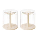 Maxbell Rotating Clear Display Case for Keychains for Showcase Collectibles Tabletop 2pcs