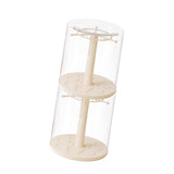 Maxbell Rotating Clear Display Case for Keychains for Showcase Collectibles Tabletop 2pcs