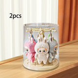 Maxbell Rotating Clear Display Case for Keychains for Showcase Collectibles Tabletop 2pcs