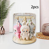 Maxbell Rotating Clear Display Case for Keychains for Showcase Collectibles Tabletop 2pcs