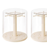 Maxbell Rotating Clear Display Case for Keychains for Showcase Collectibles Tabletop 2pcs