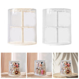 Maxbell Clear Figure Display Case Elegant for Collectibles Mini Action Figures Dolls Beige