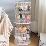 Maxbell Clear Figure Display Case Elegant for Collectibles Mini Action Figures Dolls Beige