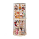 Maxbell Clear Figure Display Case Elegant for Collectibles Mini Action Figures Dolls Beige