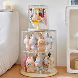 Maxbell Clear Figure Display Case Elegant for Collectibles Mini Action Figures Dolls Beige