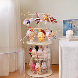 Maxbell Clear Figure Display Case Elegant for Collectibles Mini Action Figures Dolls Beige