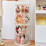 Maxbell Clear Figure Display Case Elegant for Collectibles Mini Action Figures Dolls Beige