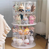 Maxbell Clear Figure Display Case Elegant for Collectibles Mini Action Figures Dolls White