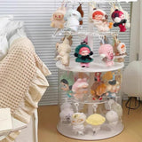 Maxbell Clear Figure Display Case Elegant for Collectibles Mini Action Figures Dolls White