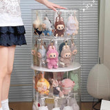 Maxbell Clear Figure Display Case Elegant for Collectibles Mini Action Figures Dolls White
