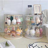 Maxbell Clear Figure Display Case Elegant for Collectibles Mini Action Figures Dolls White