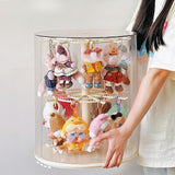 Maxbell Clear Figure Display Case Elegant for Collectibles Mini Action Figures Dolls White