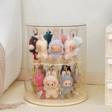 Maxbell Clear Figure Display Case Elegant for Collectibles Mini Action Figures Dolls White