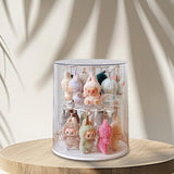 Maxbell Clear Figure Display Case Elegant for Collectibles Mini Action Figures Dolls White