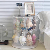 Maxbell Clear Figure Display Case Elegant for Collectibles Mini Action Figures Dolls White