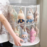 Maxbell Clear Figure Display Case Elegant for Collectibles Mini Action Figures Dolls White