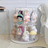 Maxbell Clear Figure Display Case Elegant for Collectibles Mini Action Figures Dolls White